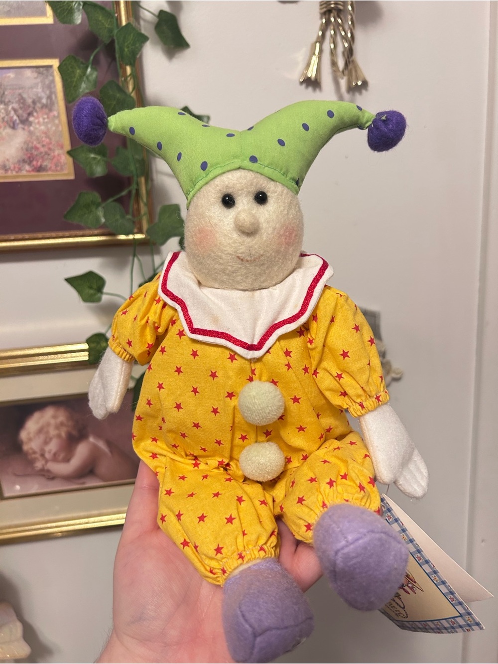 Vintage Gregory the Jester plush clown doll Mary Engelbreit